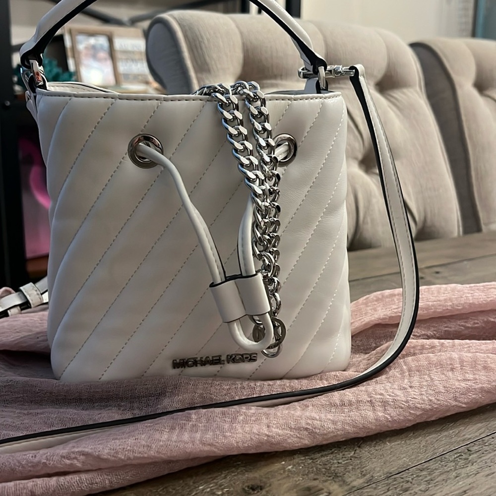 Michael Kors white leather purse